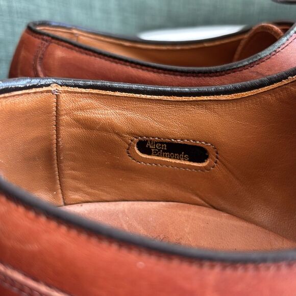 Allen Edmonds Men’s Bradley Rich Brown Leather Oxfords loafers size 8.5 C Work - Picture 7 of 13